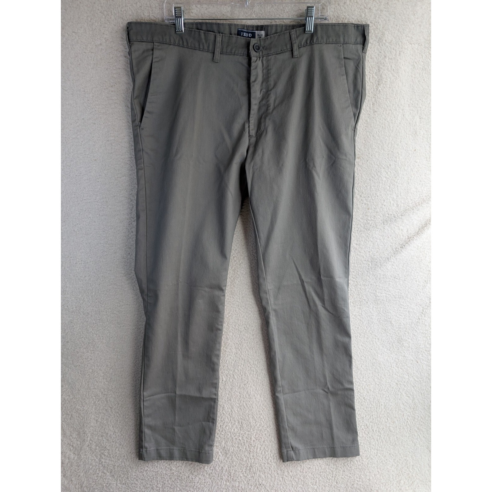 New Izod Sportflex Pants Mens 38x30 (41x29) Actual Gray Performance Stretch